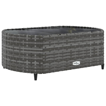 10-tlg. Garten-Sofagarnitur mit Kissen Grau Poly Rattan