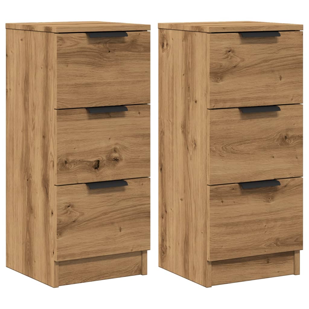 Sideboards 2 Stk. Artisan-Eiche 30x30x70 cm Holzwerkstoff