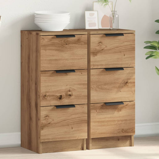 Sideboards 2 Stk. Artisan-Eiche 30x30x70 cm Holzwerkstoff