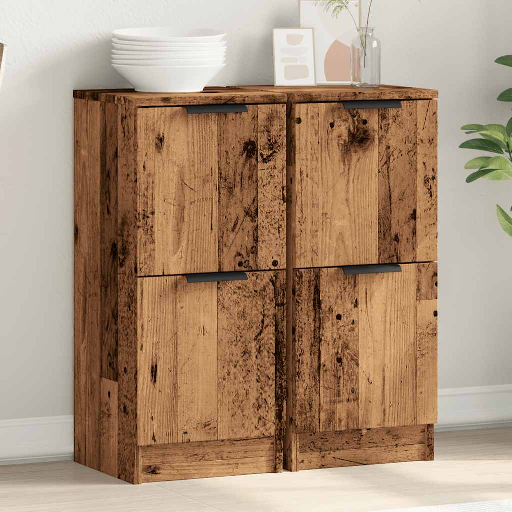 Sideboards 2 Stk. Altholz-Optik 30x30x70 cm Holzwerkstoff