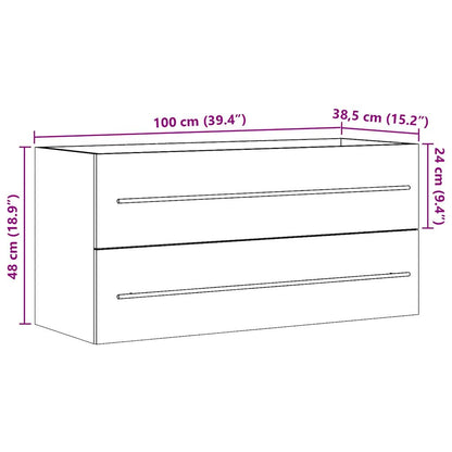 Waschbeckenunterschrank Betongrau 100x38,5x48 cm Holzwerkstoff