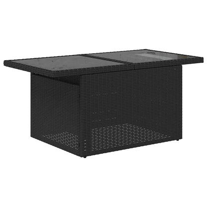 10-tlg. Garten-Sofagarnitur mit Kissen Schwarz Poly Rattan