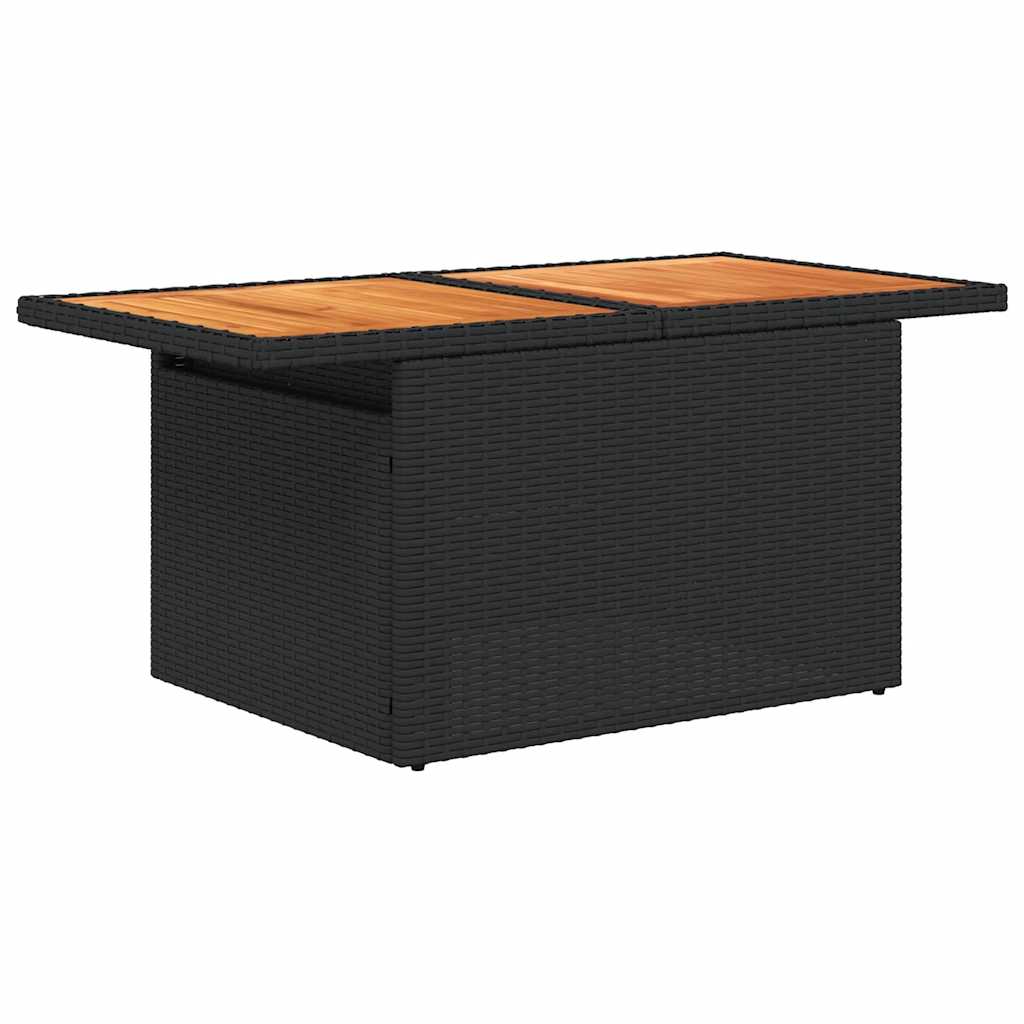 10-tlg. Garten-Sofagarnitur mit Kissen Schwarz Poly Rattan