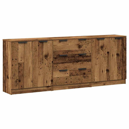 Sideboards 3 Stk. Altholz-Optik 60x30x70 cm Holzwerkstoff