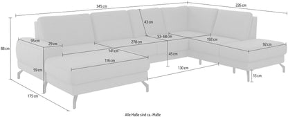 Wohnlandschaft "CINTURO" von SIT&MORE mit verstellbaren Rückenlehnen